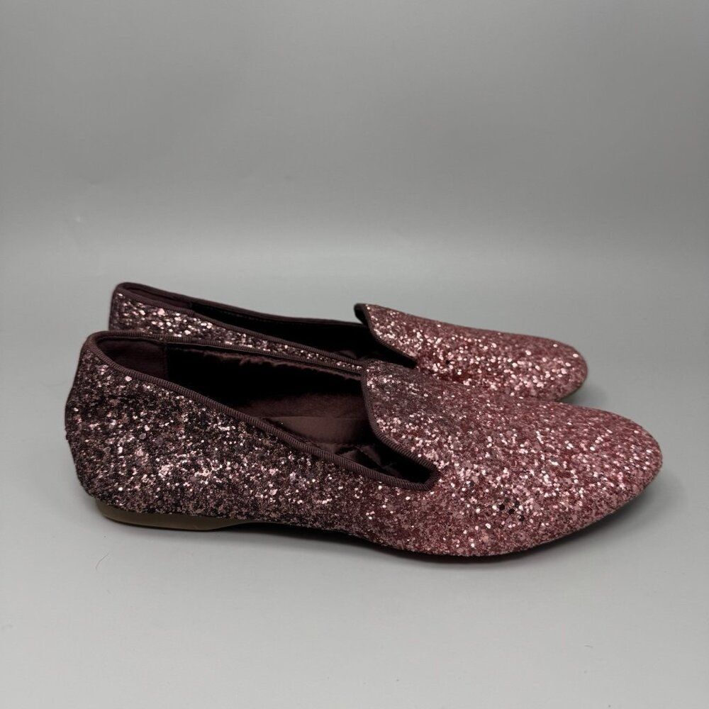 Birdies Shoes Womens 7.5 The Starling Rose Pink Glitter Sparkle Slip On Flats